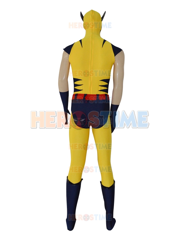 Navy Blue & Yellow Wolverine Superhero Costume