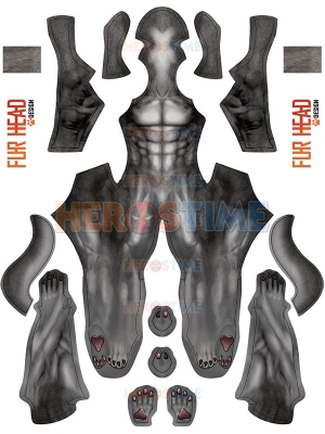 Realistic Vintage Husky Pattern Fullbody Spandex Costume No Mask