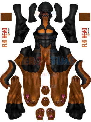 Toon Doberman Dog Pattern Cosplay Costume