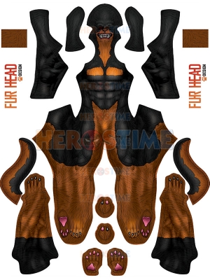 Toon Doberman Dog Pattern Cosplay Costume