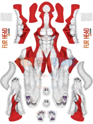 Toon Red Wolf Printing Spandex Suit No Mask Toon Red Wolf Printing Spandex Suit No Mask