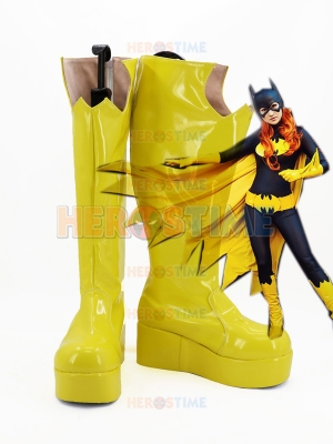 Halloween Batgirl Yellow Platform High Boots