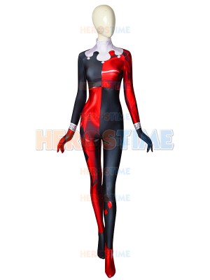 Classic Harley Quinn Super Villain Printed Cosplay Costume No MASK