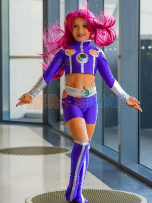 Kids Starfire Teen Titans Cosplay Superhero Costume