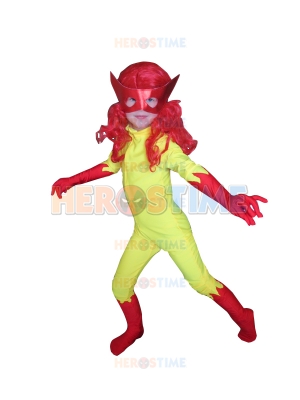 Kids Firestar Spandex Girls Superhero Costume