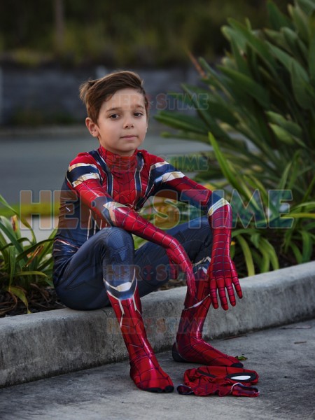 Kids Iron Spider Costume Kids Spiderman Homecoming Cosplay Suit for ...