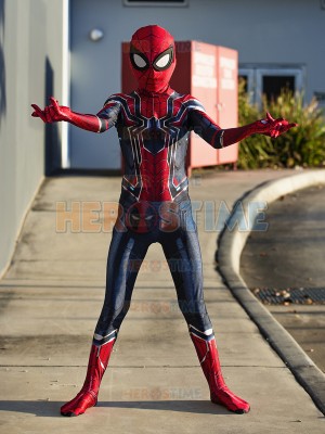 Kids Iron Spider Costume Kids Spiderman Homecoming Cosplay Suit for Halloween