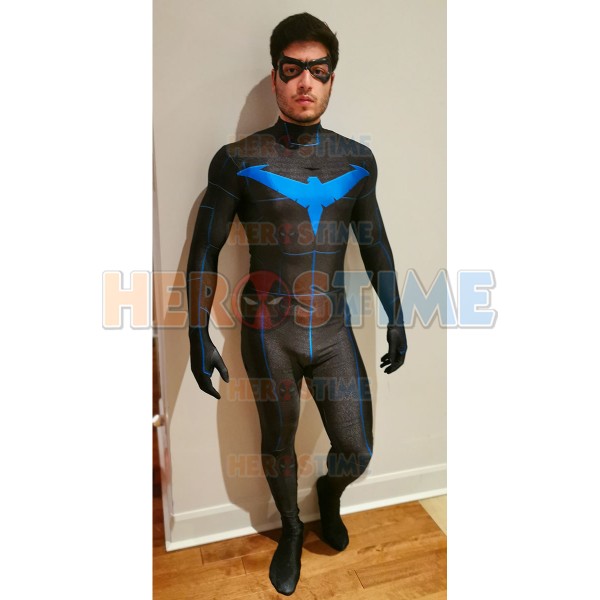 2019 Nightwing Cosplay Costume Printing Suit Halloween