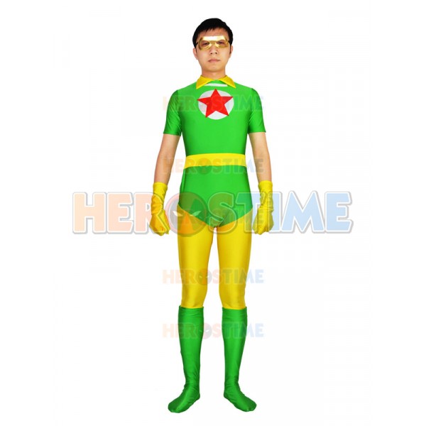 Dc Comics Red Star Green Yellow Spandex Superhero Costume