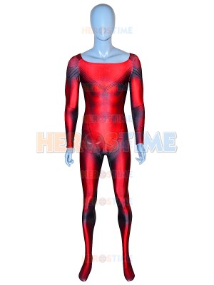 Shazam Spandex Suit Captain Marvel Printing Cosplay Costume 