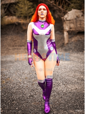 Starfire Rebirth Shiny Cosplay Costume V1