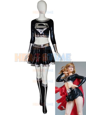 Dark Supergirl Suit Metallic Superhero Costume