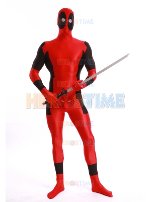 red and black deadpool costume