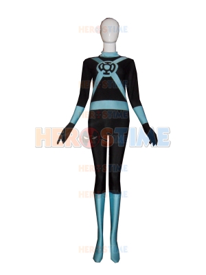 Blue Lantern Light Blue Spandex Superhero Costume