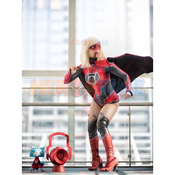 Red Lantern Supergirl DyeSub Printing Cosplay Costume