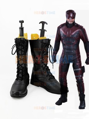 Daredevil Black Superhero Mens Superhero Cosplay Boots