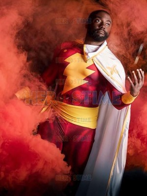 Captain-Marvel Shazam Printed Superhero Costume