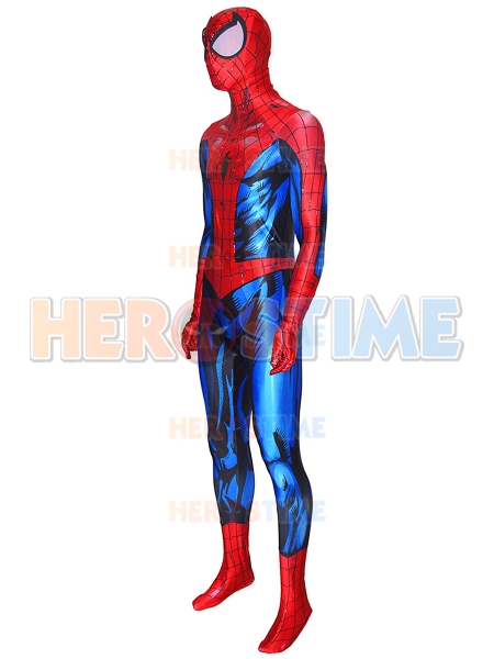 Ultimate Spider Suit With Puff Paint Webbing & Leather Emblem