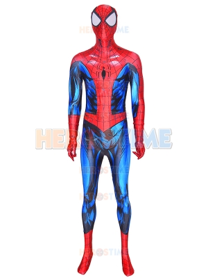 Ultimate Spider Suit With Puff Paint Webbing & Leather Emblem