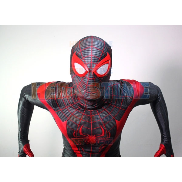 PS5 Miles Morales Spiderman Black Suit Spiderman Costume Adult