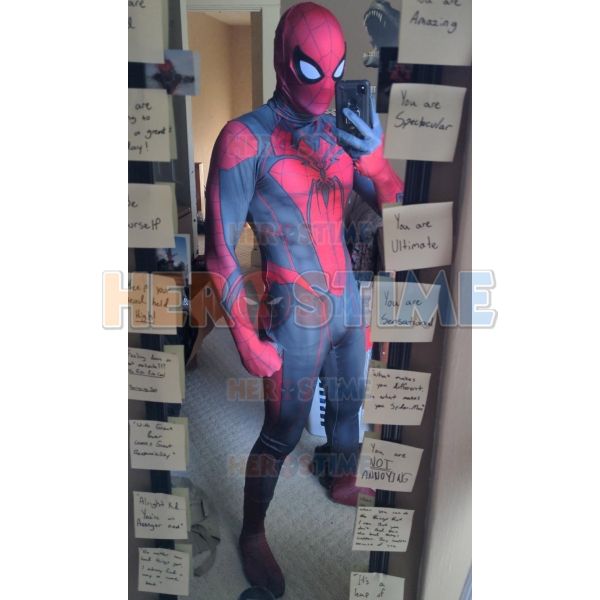 2021 Newest Custom Spider-man Costume Red and Black Spiderman Suit