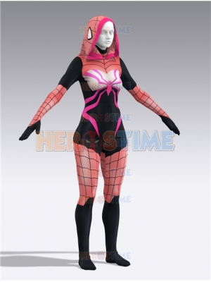 Sakura Spider Gwen Printing Spandex Cosplay Costume