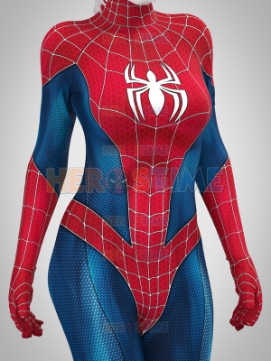 Spinneret Blue Spider Girl Cosplay Costume 