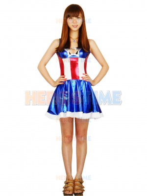 Captain America Style Female Version Superhero Costume