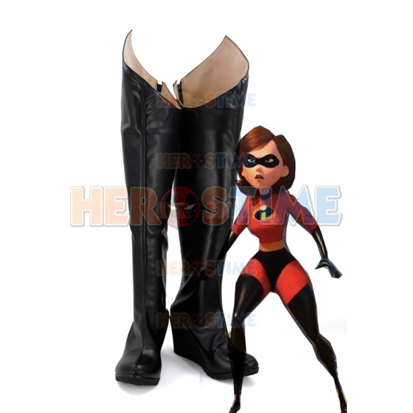 Details about   Incredibles 2 Elastigirl Helen Cosplay Boots LongBlack Shoes High heel Hallow #x 