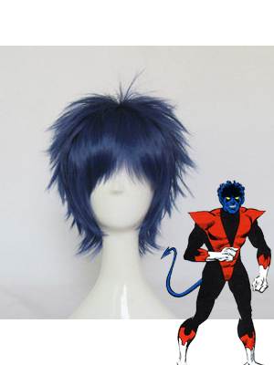 X-men Nightcrawler Short Blue & Black Wig