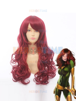 Phoenix Jean Grey Wine Red Curly Superhero Wig