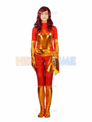 Red X-men Dark Phoenix Spandex Superhero Costume 