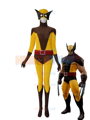 Wolverine X-men Yellow & Brown Superhero Costume