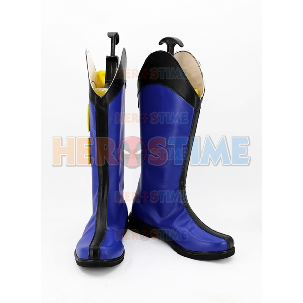 Blue Wolverine Tall Cosplay Boots with Yellow Accents Shoes | Blue Wolverine Tall Cosplay Boots With Yellow  main image 3