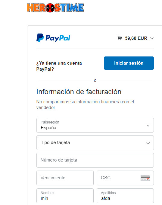 click "Don't have a PayPal account?" link