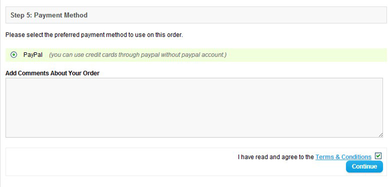 select the paypal payment method