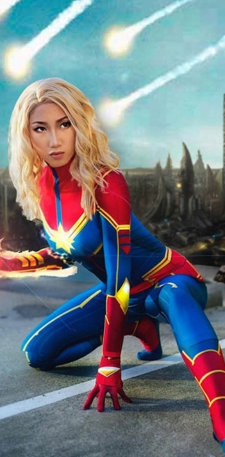 Captain Marvel Costume Carol Danvers Halloween Cosplay Costume