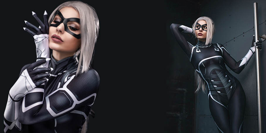 Black Cat Suit Spider-man: The Heist Black Cat Cosplay Costume