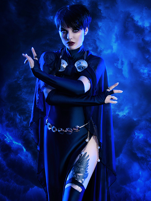 Navy Blue Raven Suit DC Comics Female Spandex Cosplay Costume
