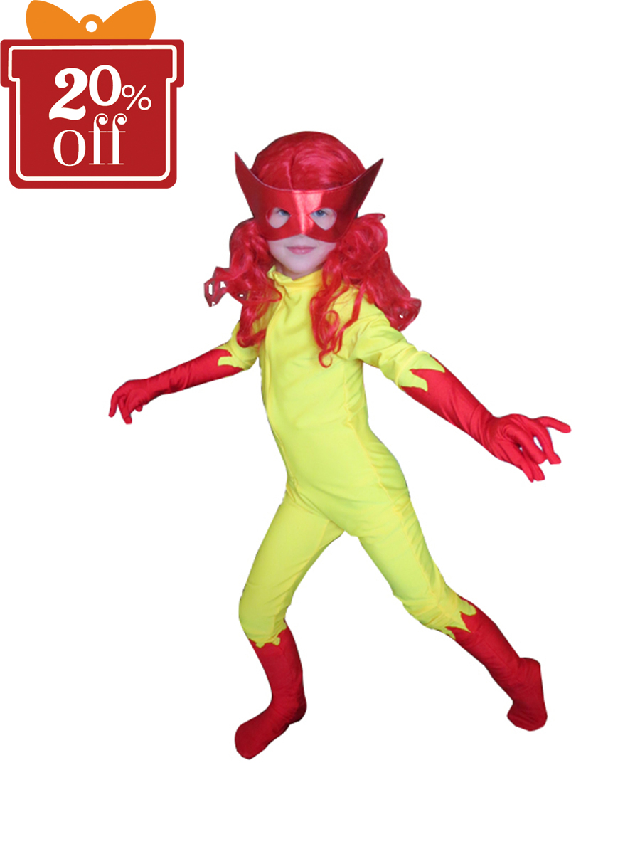 Kids Firestar Spandex Girls Superhero Costume